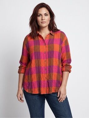 Jane & Delancey Colorful Button Down Shirt Medium